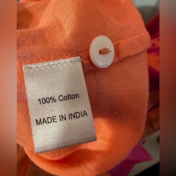 BANJANAN [Revolve] Becca Ikat Dress in Spice SMALL 100% Cotton Sleeveless Tiered - Picture 13 of 16